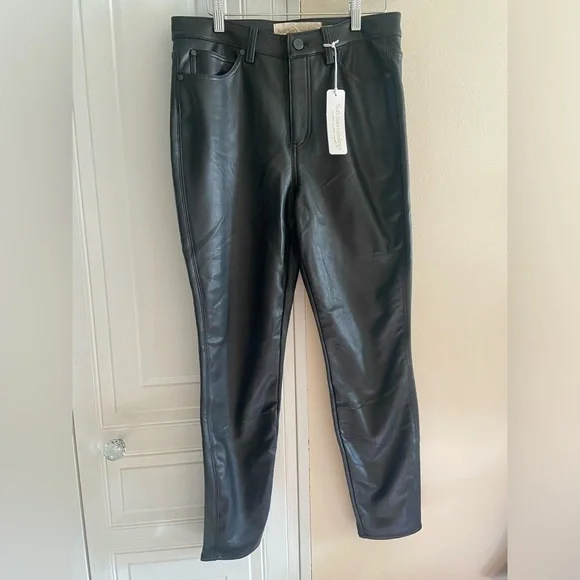 Soft Surroundings‎ Faux Leather Skinny Pants Black High Rise Women’s Size 10 NWT - Picture 2 of 8